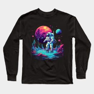 astronaut exploring galaxy Long Sleeve T-Shirt